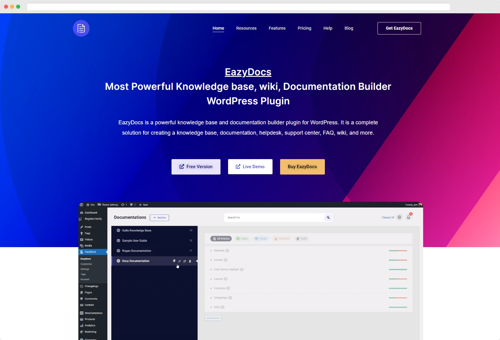 EazyDocs – Most Powerful Knowledge base, wiki, Documentation Builder Plugin (easydocs, knowledgebase)