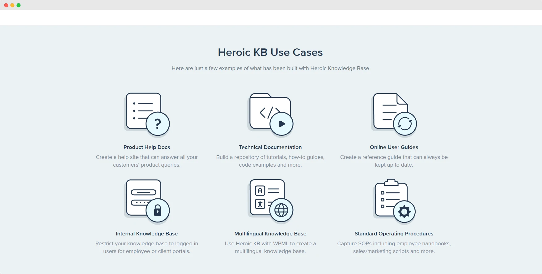 Heroic Knowledge Base Plugin Feature Set