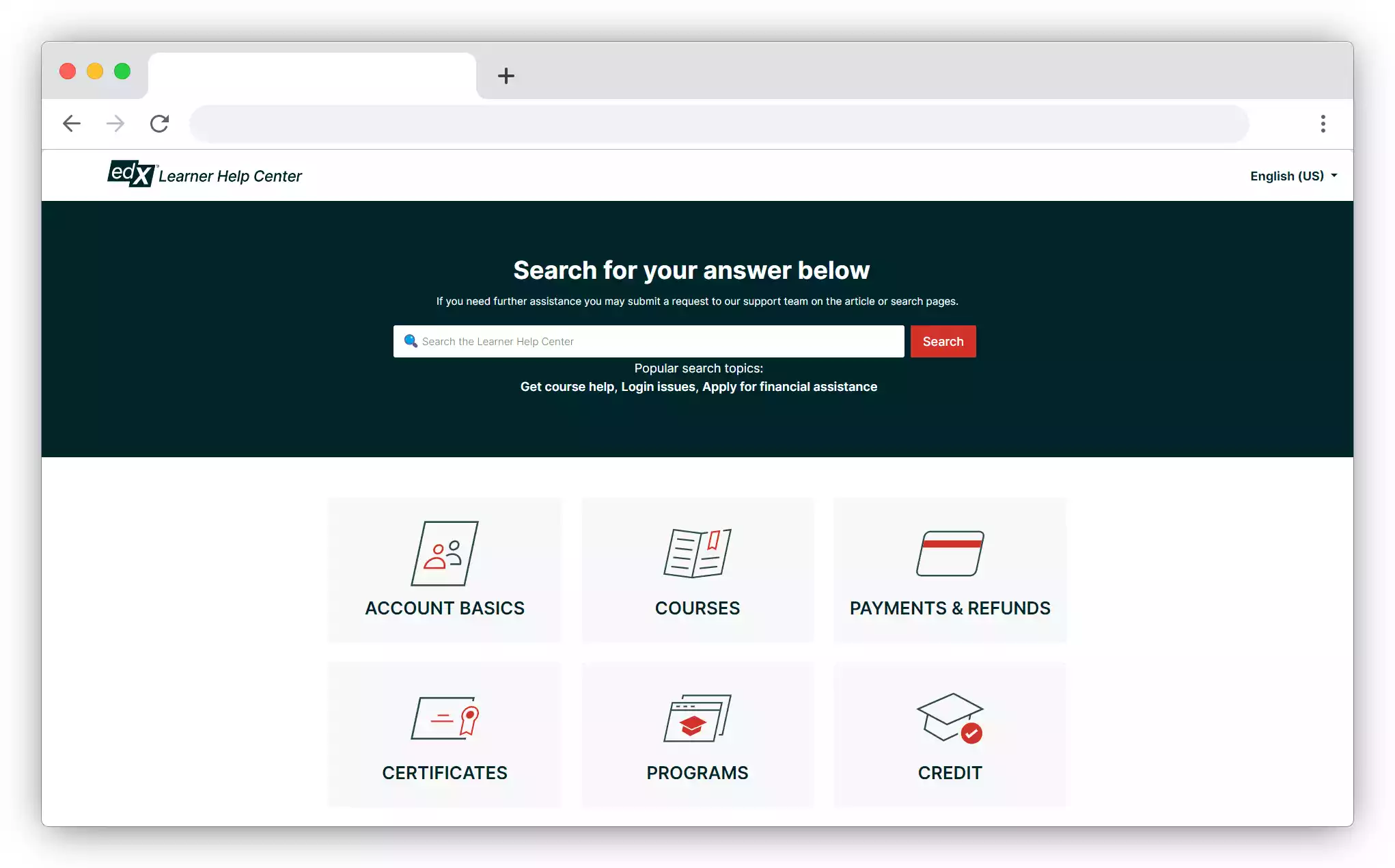 edX Harvard University Help Center for its online elearning websites
