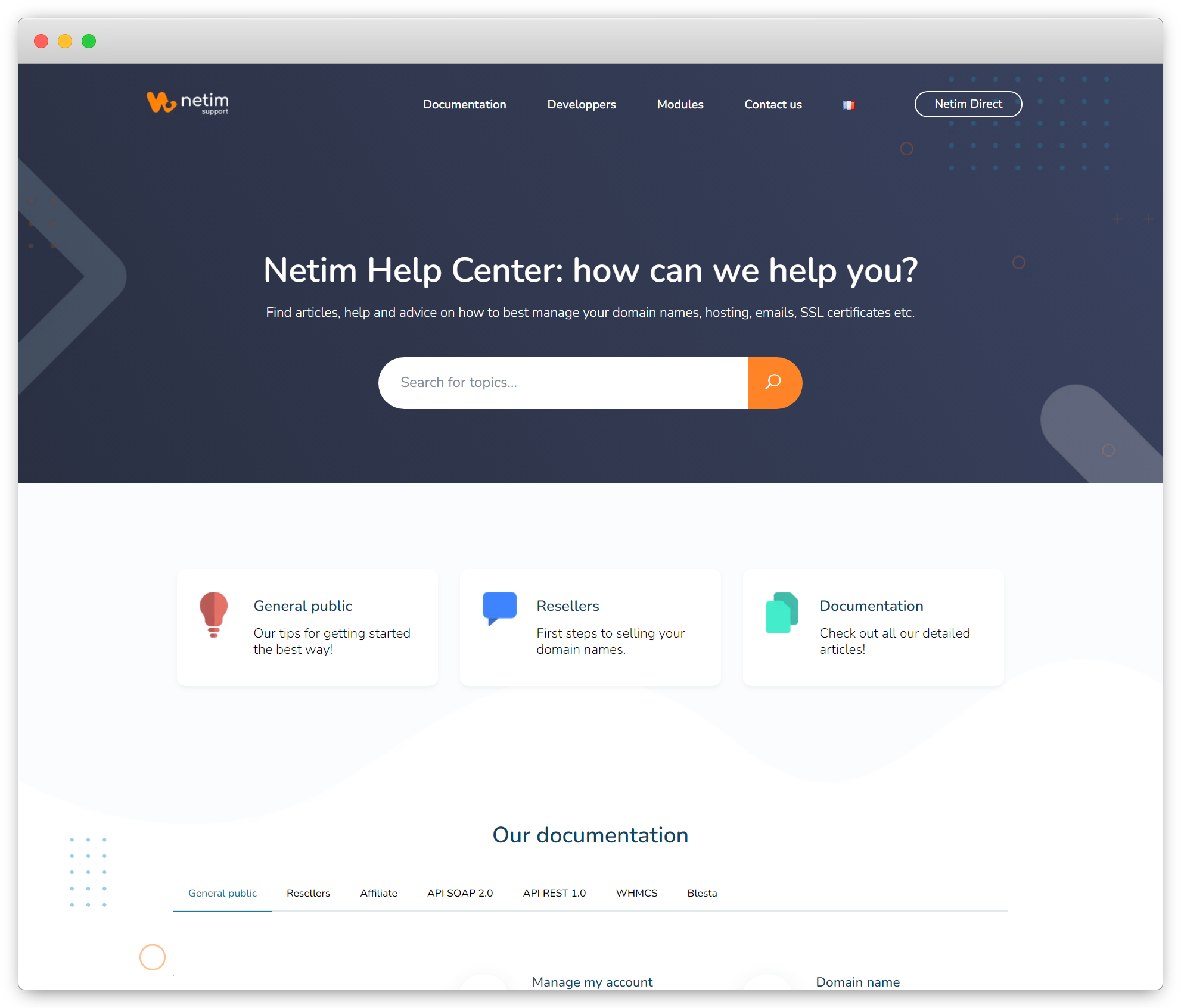 Built-with EazyDocs - Netim Documentation