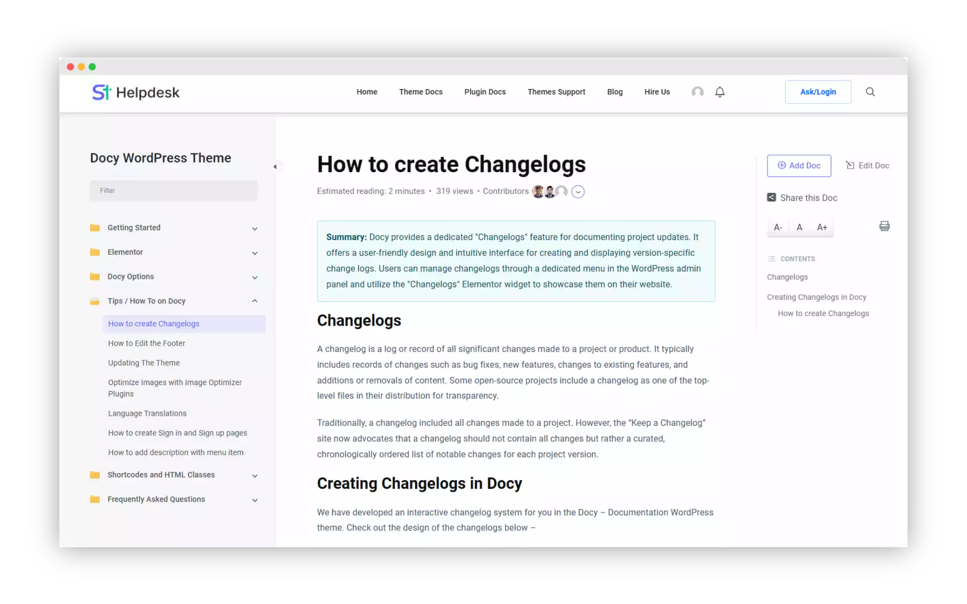 EazyDocs Published & Customized Documentation 